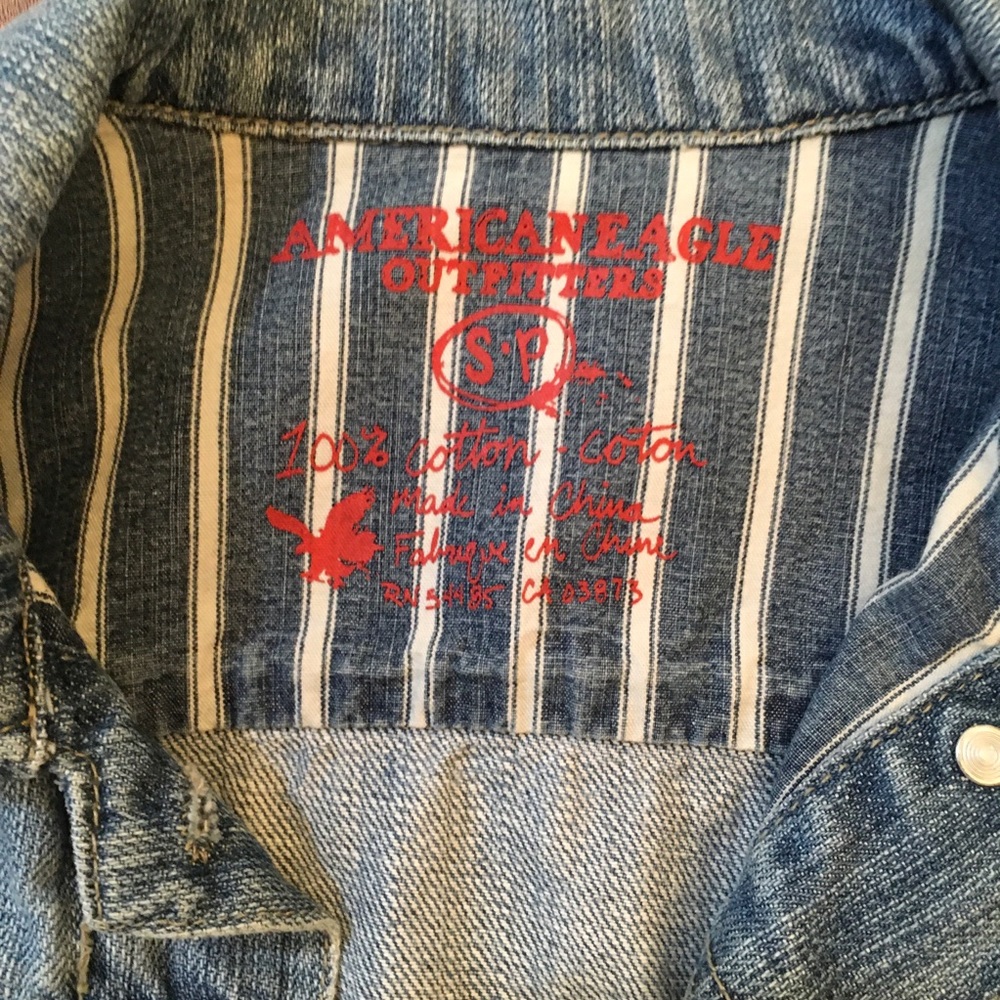 NWOT A & E  LIGHT BLUE STRIPED DETAIL DENIM - Picture 5 of 12